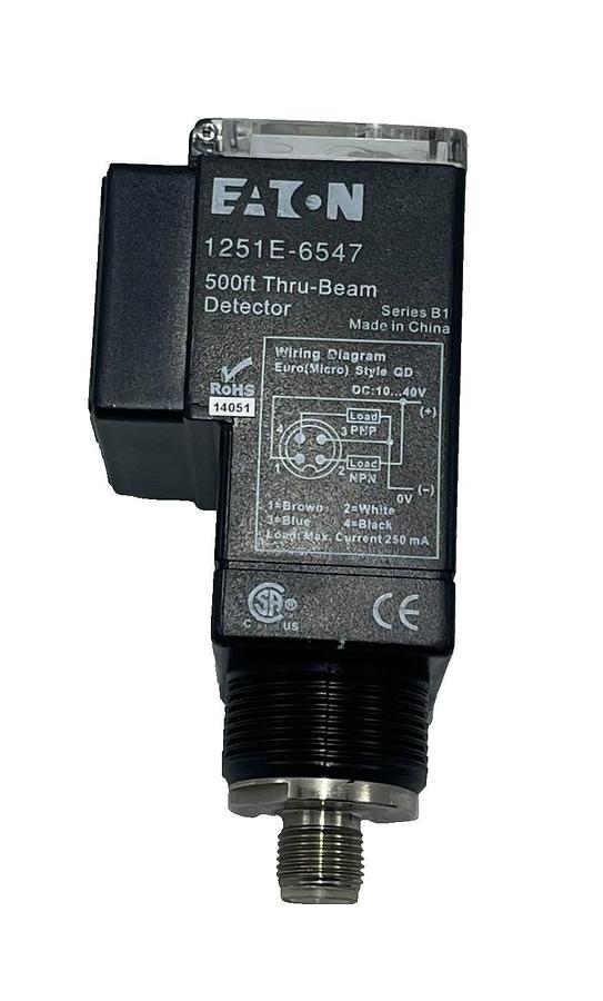 EATON 1251E-6547 Ser. B1 Thru-Beam Detector 500ft Range 10-30VDC M12 QD, NSNP