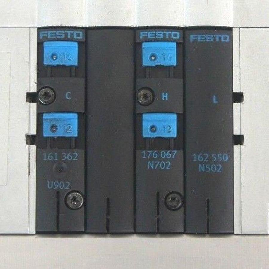 Used FESTO CPV-14-VI VALVE BLOCK CPV14-GE-FB-4, CPV14-P4-1/8-B, 161362