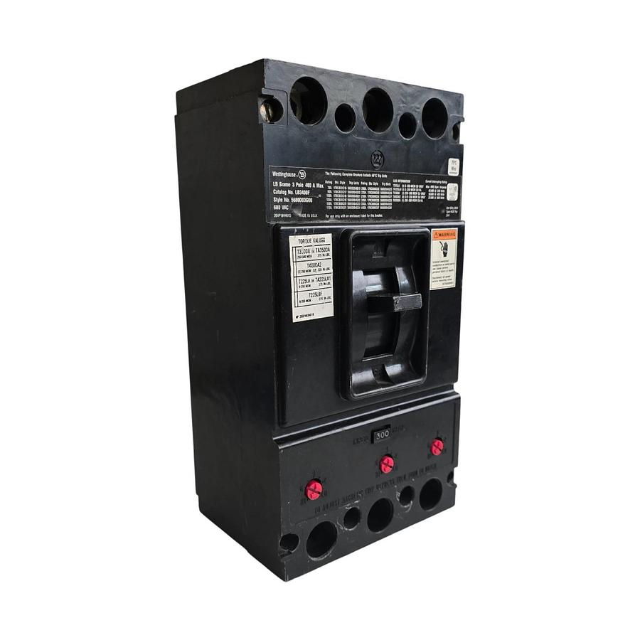 EATON WESTINGHOUSE LB3400F CIRCUIT BREAKER 3P 400A 5680D03G08 w/ 300A TRIP NSNP