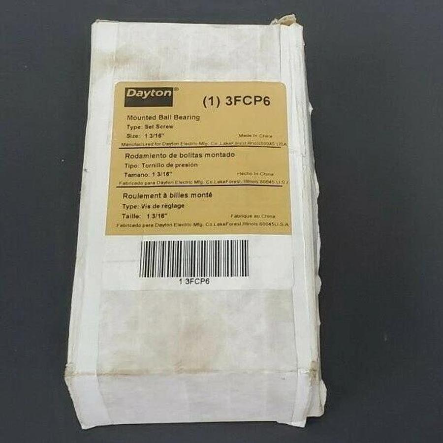 Used NIB DAYTON 3FCP6 MOUNTED BALL BEARING SET SCREW SIZE: 1 3/16''