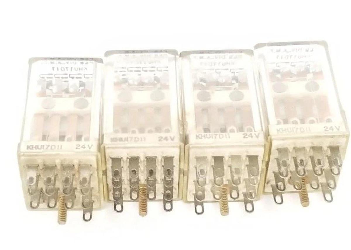 Used LOT OF 4 POTTER & BRUMFIELD KHU-17D11-24 RELAYS 24VDC, KHU17D1124
