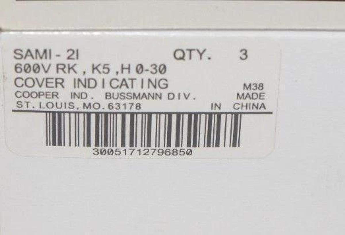 Used LOT OF 2 NEW BUSSMANN SAMI-2I FUSE COVERS (2 BOXES OF 3)