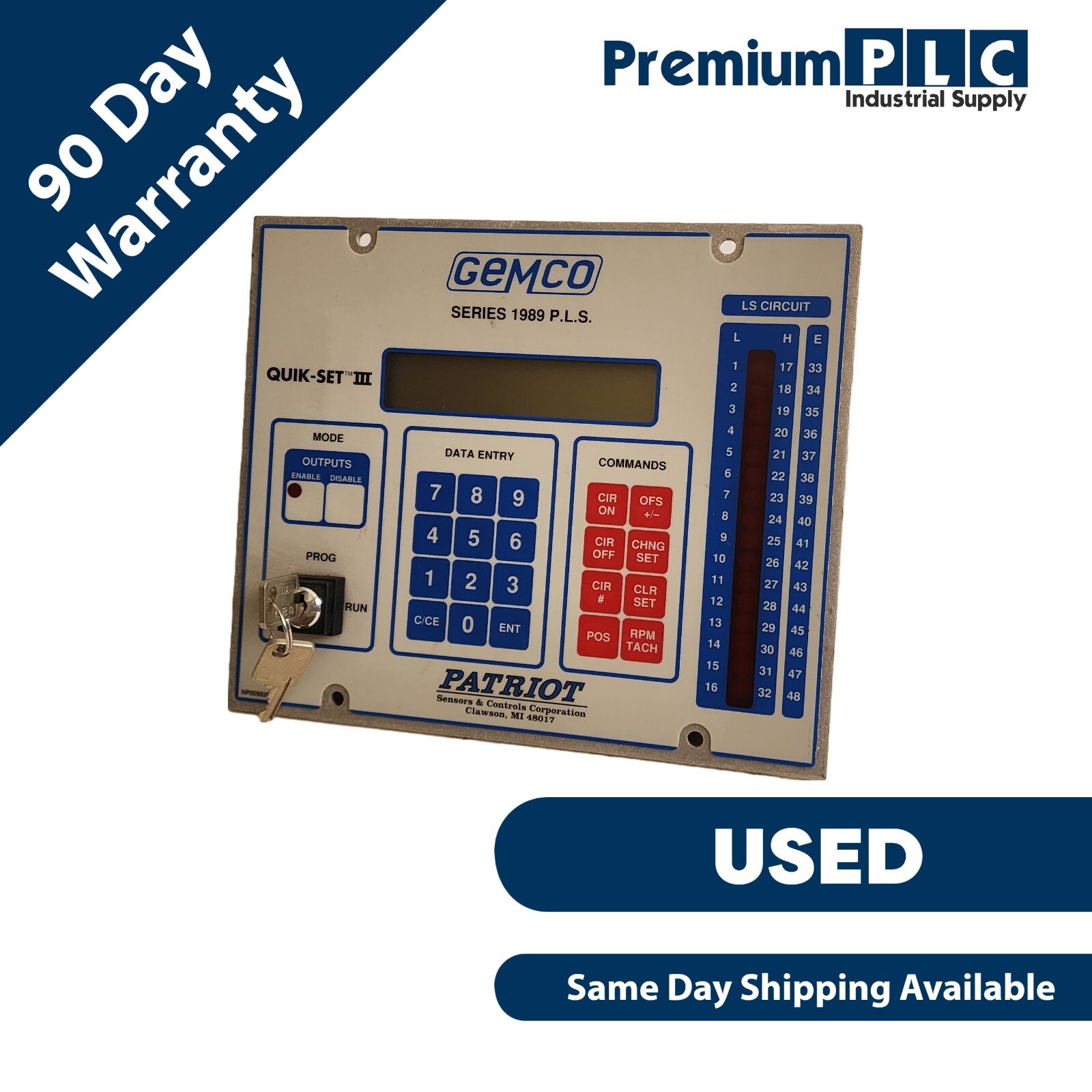 Used USED AMETEK GEMCO 1989KP / 1989-KP KEPAD FOR 1989 QUIK-SET III PLS AME-1989-KP