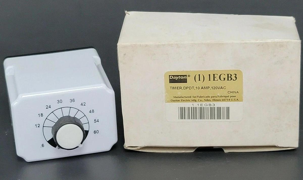 Used NIB DAYTON 1EGB3 TIME DELAY RELAY 0.6S-60S