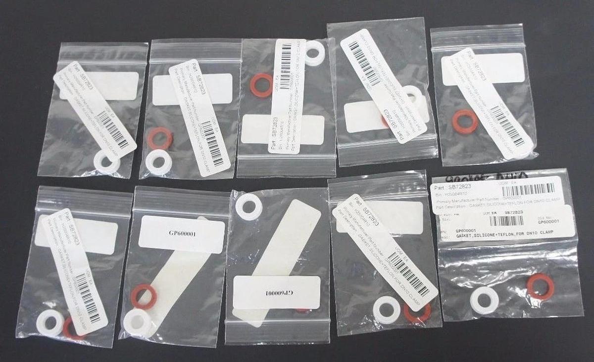 Used LOT OF 10 NEW GENERIC GP600001 SILICONE TEFLON GASKETS FOR DN10 CLAMP
