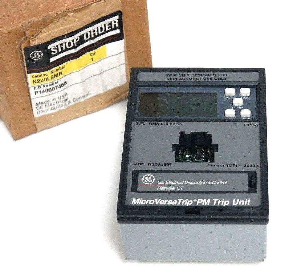 Used NEW GENERAL ELECTRIC K220LSMR MICROVERSATRIP PM TRIP UNIT K220LSM, 2000A, E115&
