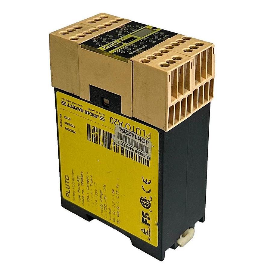 Used JOKAB SAFETY PLUTO A20 SAFETY PLC SYSTEM 1705989 24Vdc 20 I/O 8FS IN 8FS OUT