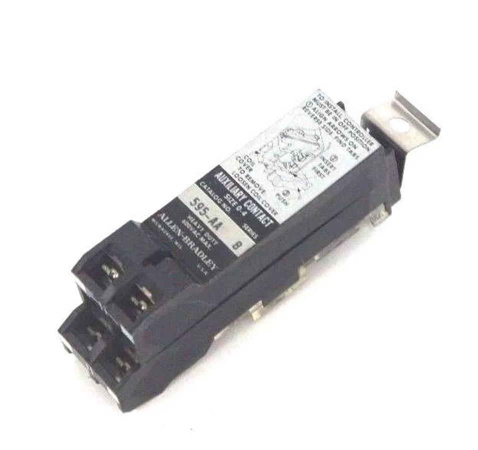 Used LOT OF 6 ALLEN BRADLEY 595-AA SER. B AUXILIARY CONTACTS SIZE 0-4