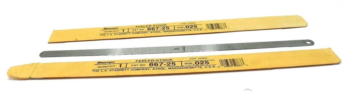 Used LOT OF 2 NEW STARRETT 667-25 FEELER STRIPS SIZE .025