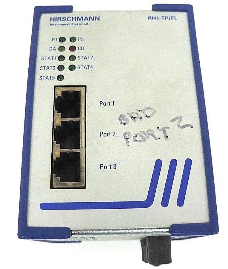 Used HIRSCHMANN RH1-TP/FL ETHERNET TWISTED PAIR INDUSTRIAL HUB 943613001