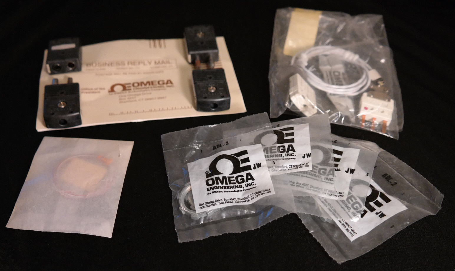 Used OMEGA ENGINEERING TEMPERATURE KIT RTD-860 SENSOR, ADL-2 NUTS, CONNECTOR, WIRING