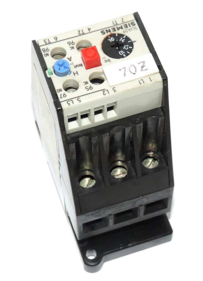 Used SIEMENS 3UA5-900-2A, OVERLOAD RELAY 10-16AMP, 3UA59002A