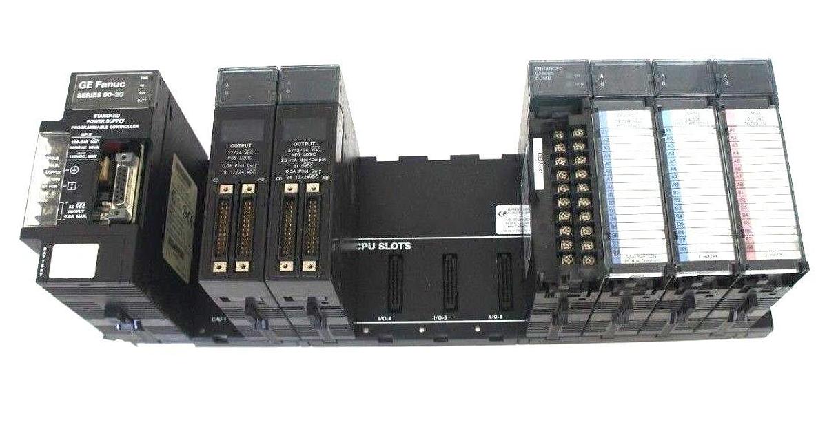 Used GE FANUC IC693CHS391L 10 SLOT RACK W/ IC693PWR321Y IC693MDL753F IC693MDL752E ECT