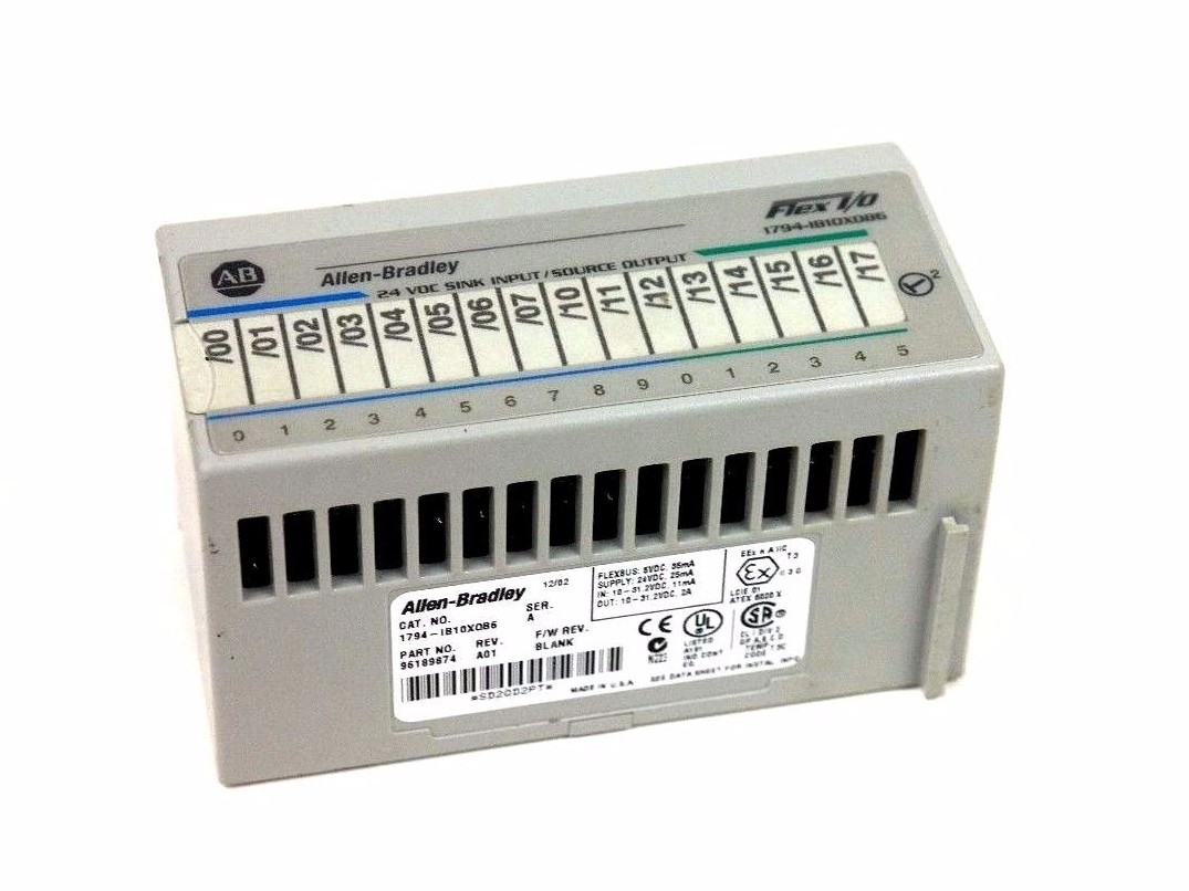 Used ALLEN BRADLEY 1794-IB10XOB6 SER A REV A01 FLEX I/O 1794IB10XOB6 P/N 96189874
