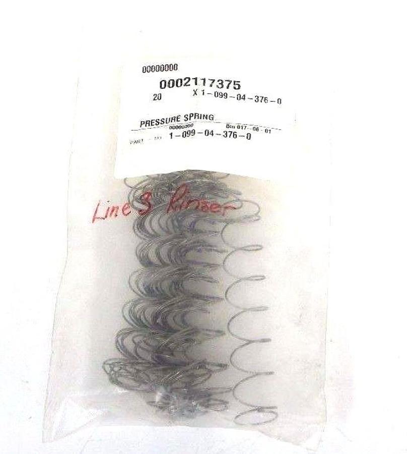 Used LOT OF 20 NEW KRONES 1-099-04-376-0 PRESSURE SPRINGS 1099043760