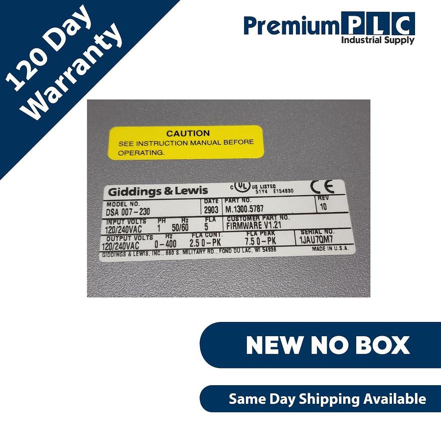 Used NEW GIDDINGS & LEWIS M.1300.5787 CENTURION MICRO DSA SERVO DSA-007-230 M13005787