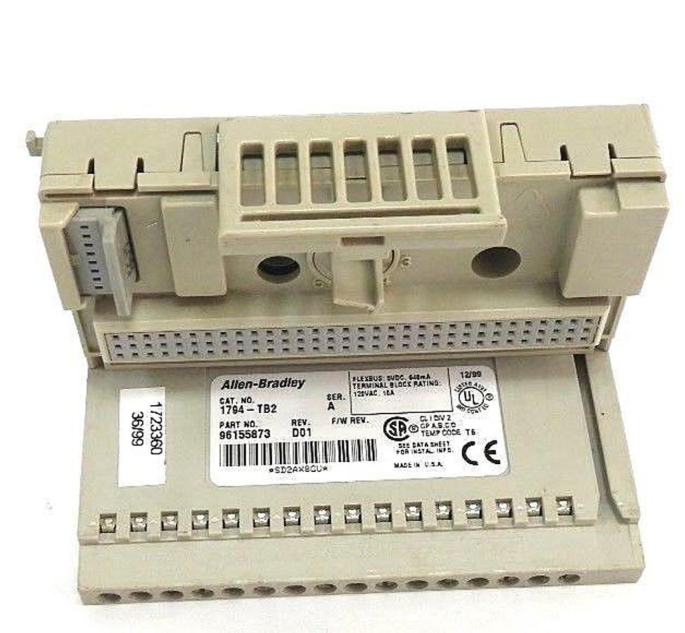 Used ALLEN BRADLEY 1794-TB2 FLEXBUS TERMINAL BASE SER. A, REV. D01, 96155873