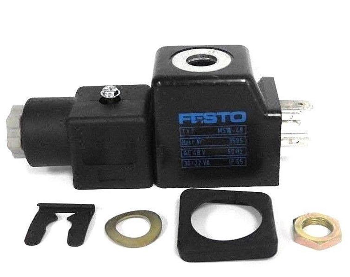 Used NEW FESTO MSW-48 SOLENOID COIL BEST NR. 3595 AC 48V 50HZ W/ B-12 PLUG
