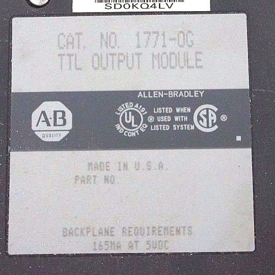 Used LOT OF 6 ALLEN BRADLEY 1771-OG TTL OUTPUT MODULES W/ 1771-WC SERIES B HARNESS