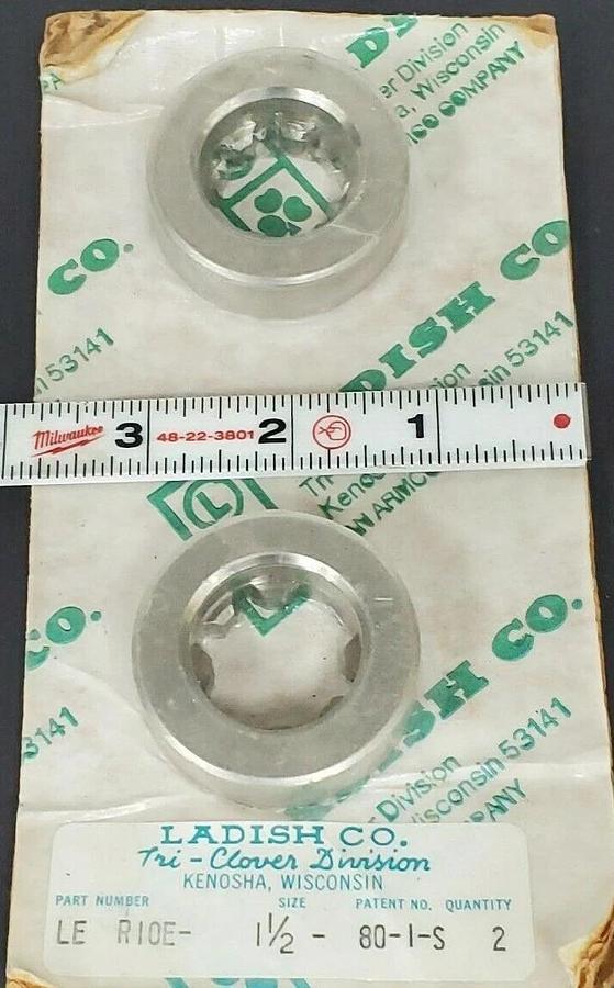Used LOT OF 2 NEW TRI-CLOVER LE R10E-1-1/2-80-1-S WEAR RINGS