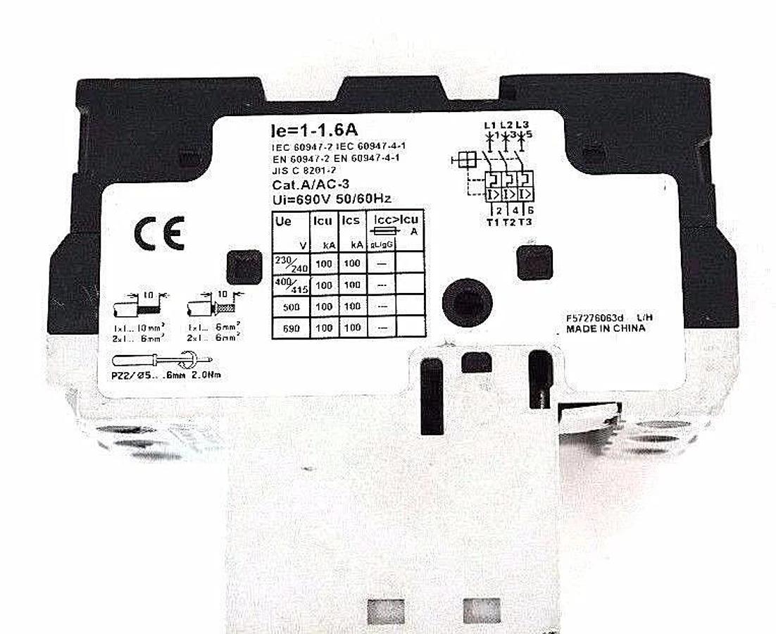 Used FUJI ELECTRIC BM3RHB-1P6 MANUAL MOTOR STARTER 1-1.6A BM3RHB1P6