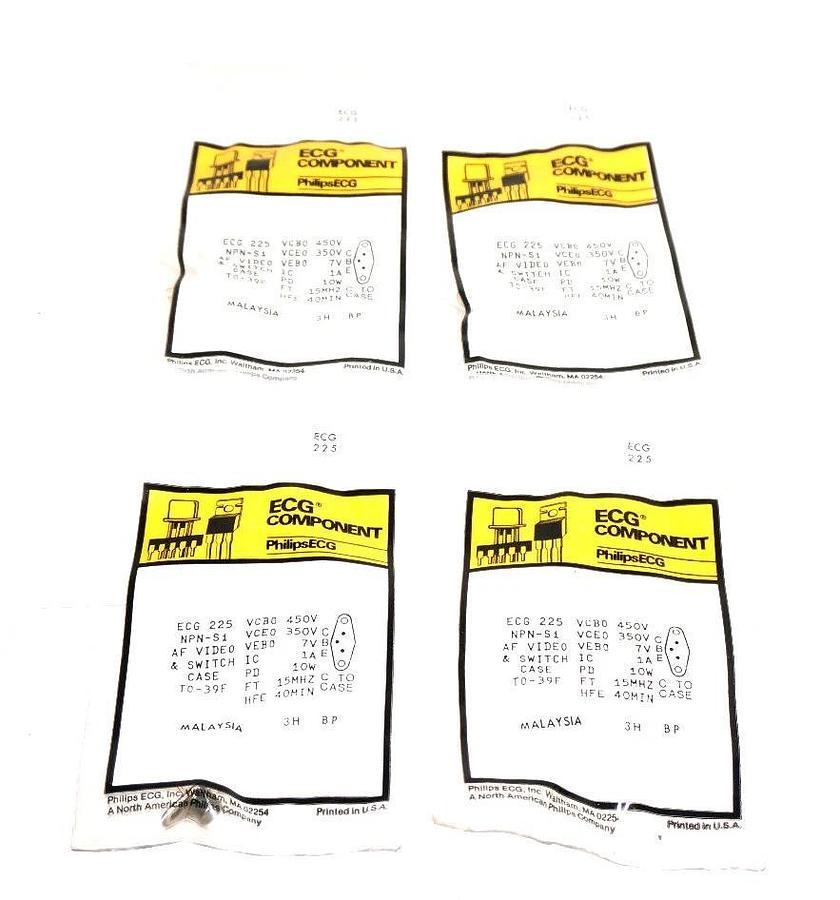 Used LOT OF 4 NEW ECG COMPONENT ECG-225 SEMICONDUCTORS, ECG225