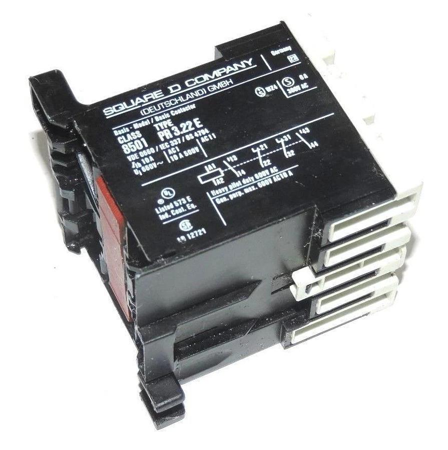 Used SQUARE D 8501-PR3.22-E RELAY, 4 POLE, 300 VAC