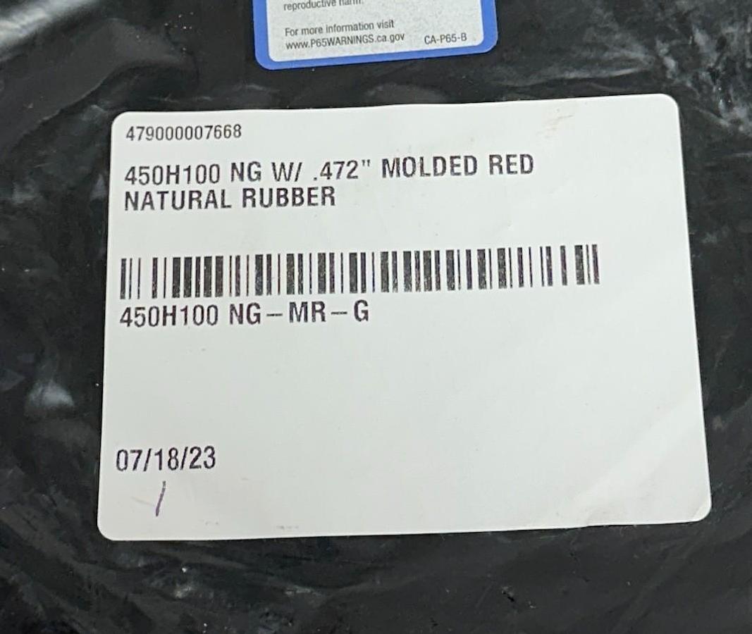 Used GATES 450H100 NG-MR-G / 450H100NGMRG OEM 450H100 NG W/ .472'' RED RUBBER NSMP
