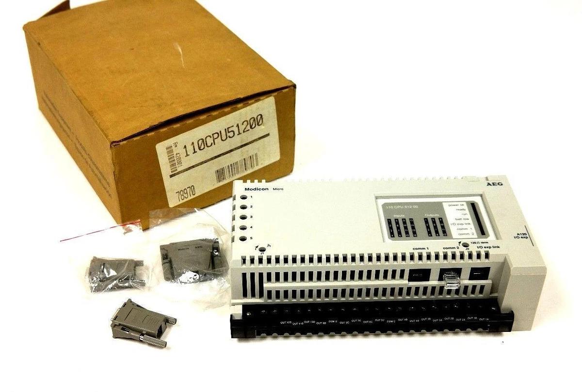 NEW MODICON 110-CPU-512-00 MICRO CPU DC PS DC IN REL 110CPU51200