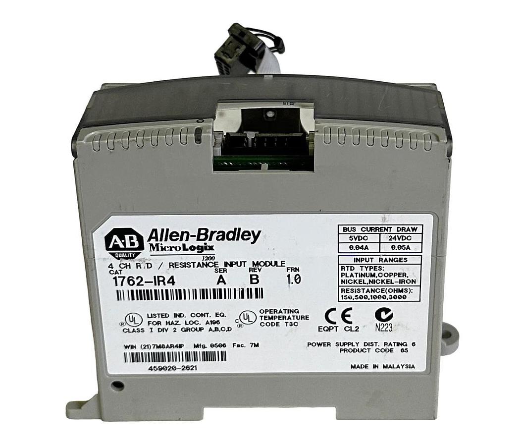Used ALLEN BRADLEY 1762-IR4 /A MicroLogix 4-CH RTD/RESISTANCE INPUT MODULE 1762IR4