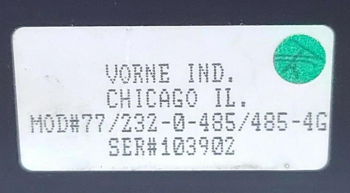 Used VORNE 77/232-0-485/485-4G DIGITAL DISPLAY COUNTER 4 DIGIT