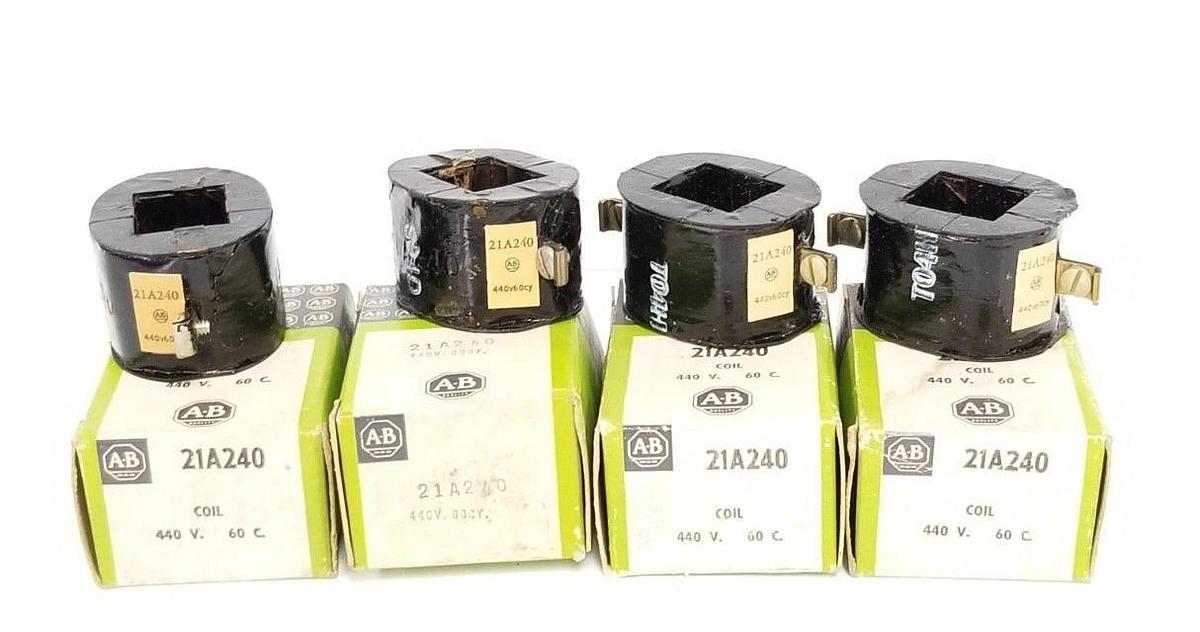 Used LOT OF 4 NIB ALLEN BRADLEY 21A240 COILS 440V, 60CY