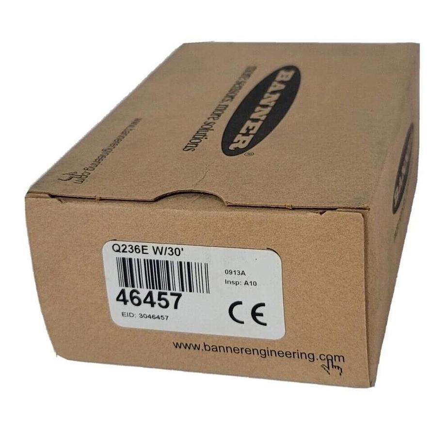 Used NIB BANNER Q236E W/30' PHOTOELECTRIC EMITTER 10-30VDC W/30 FOOT CABLE 46457