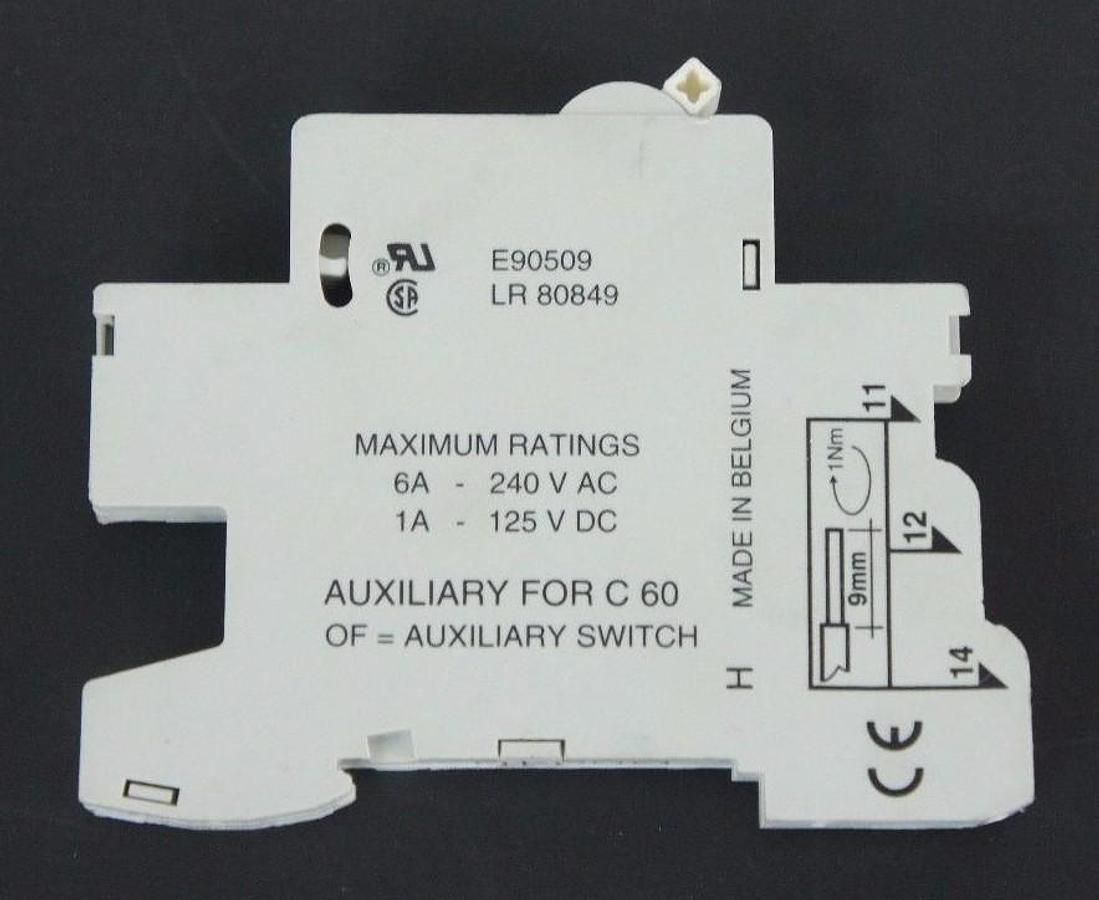 Used NEW EATON KLOCKNER MOELLER E90509 AUXILIARY CONTACT 6AMP 240VAC 1AMP 125VDC