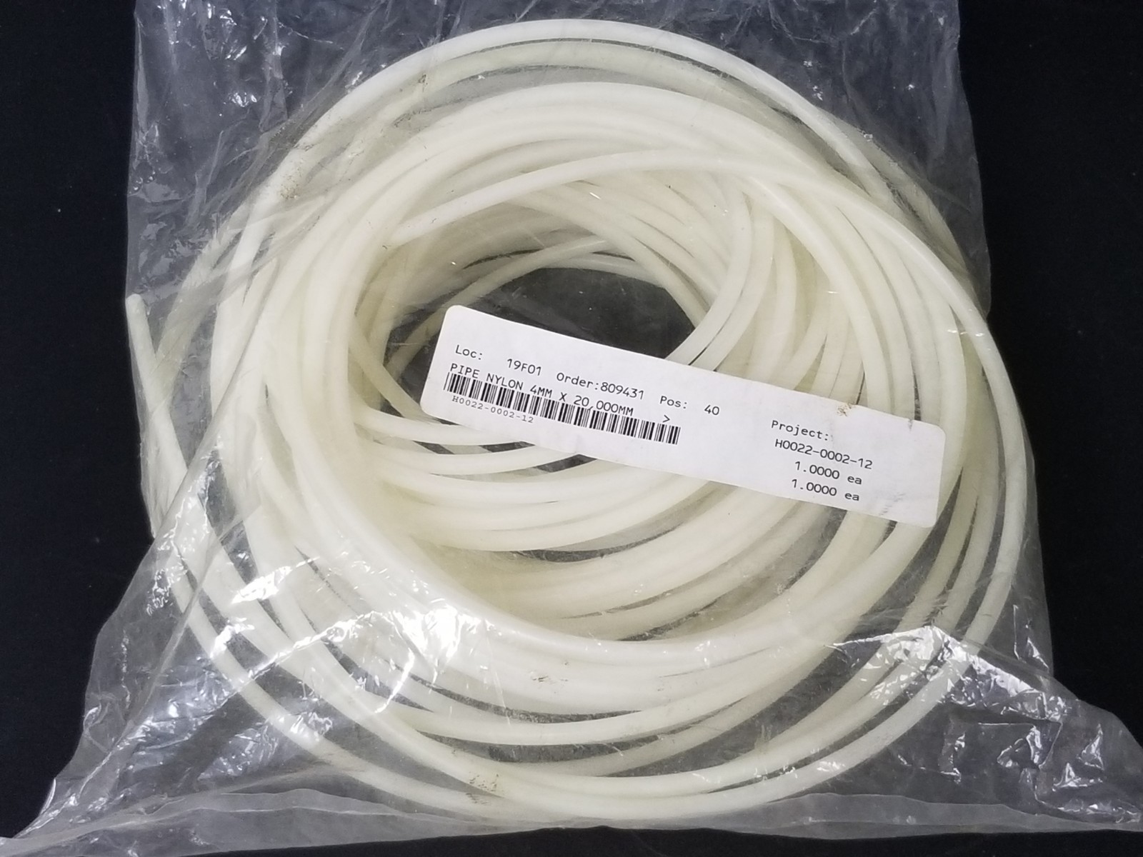 Used NEW GENERIC H0022-0002-12 PIPE NYLON 4MM X 20,000MM, 809431