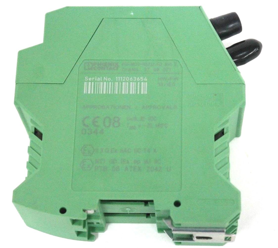 Used NIB PHOENIX CONTACT PSI-MOS-RS232/FO 850E FIBER OPTIC CONVERTER/TRANSMITTER
