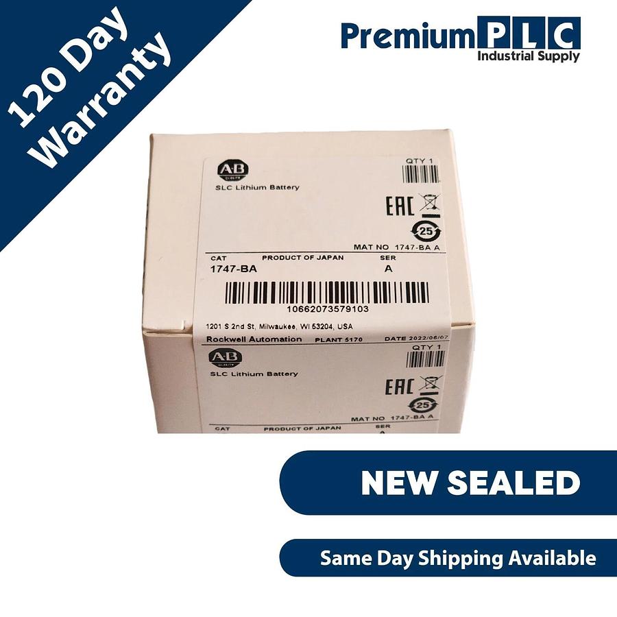 Used 2022 FACTORY SEALED ALLEN BRADLEY 1747-BA /A SLC 500 PLC LITHIUM BATTERY 3-VOLT