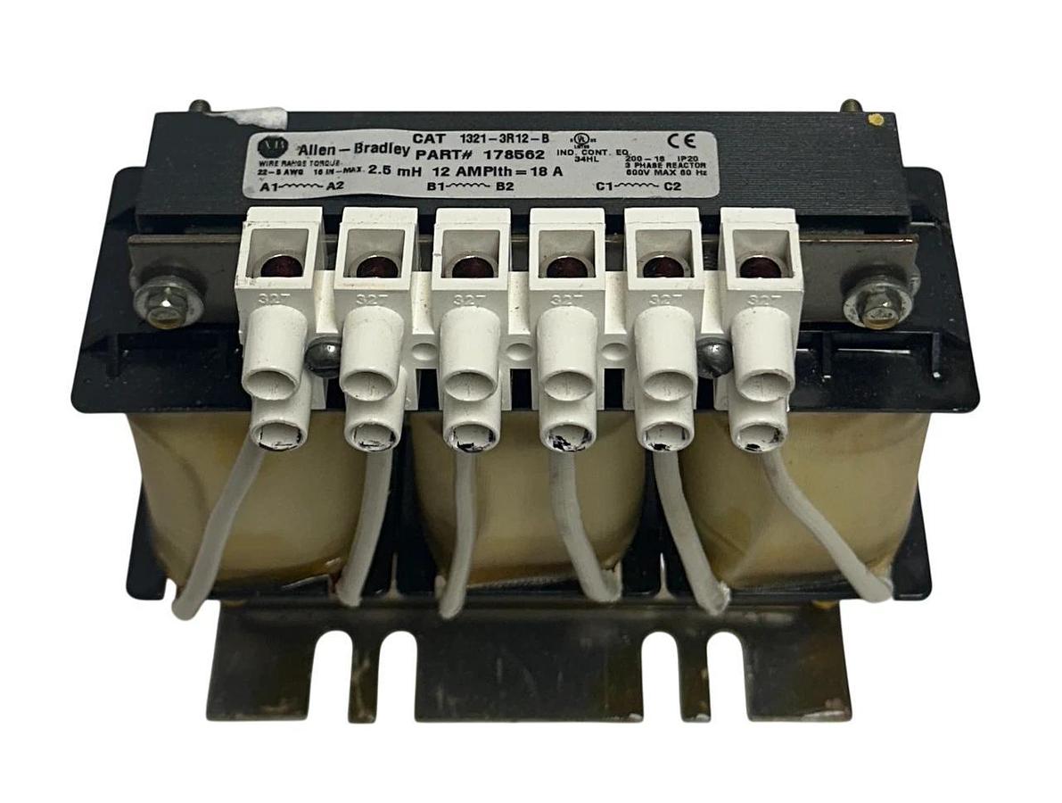 Used ALLEN BRADLEY 1321-3R12-B / 178562 LINE REACTOR 2.5mH 3PH 13213R12B USNP