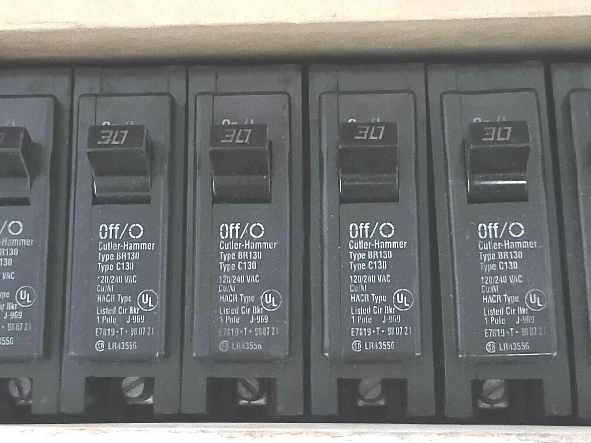 Used BOX OF 11 NEW CHALLENGER C130 CIRCUIT BREAKERS TYPE C 1P, 30A