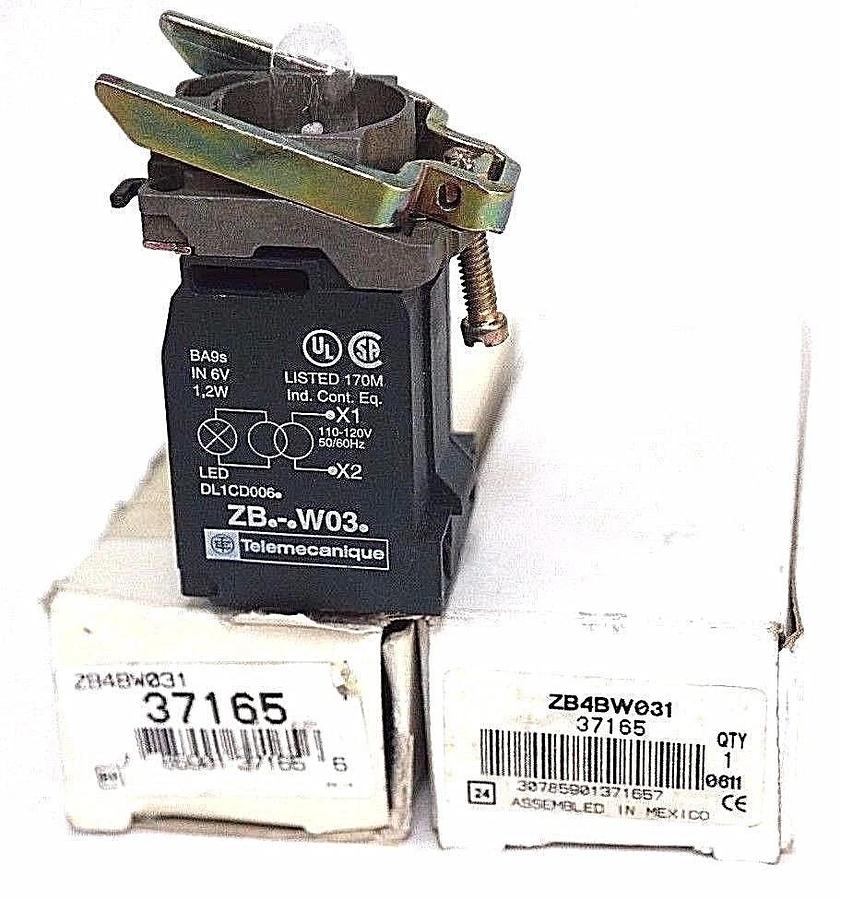 Used LOT OF 2 NIB TELEMECANIQUE ZB4BW031 LAMP MODULE 37165 W/ CONTACT