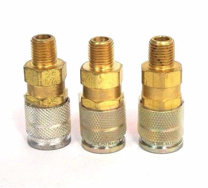 Used LOT OF 3 NEW HANSEN 21AS-25M QUICK CONNECT FITTINGS 1/4" MALE, 21AS25M