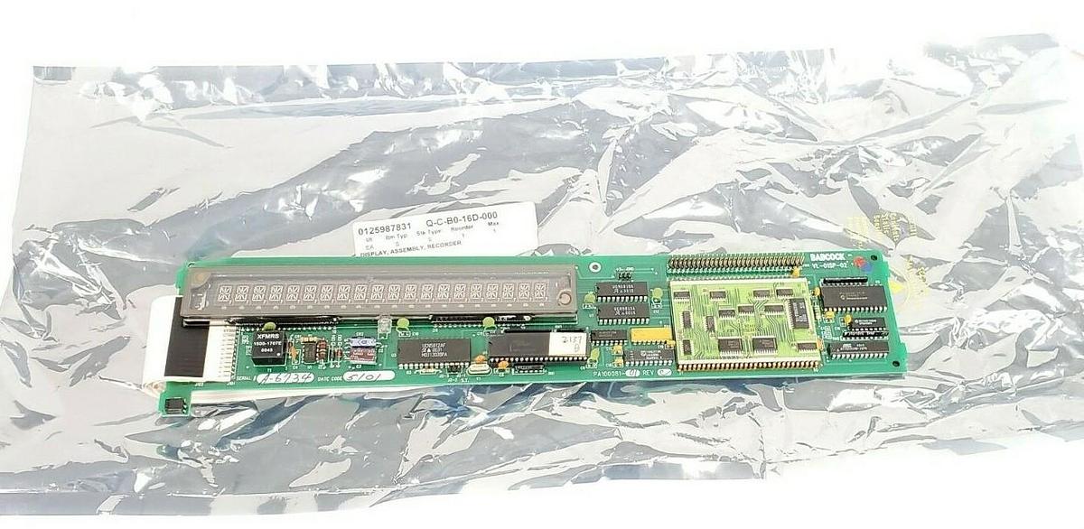 Used BABCOCK VL-01SP-02 PC BOARD DISPLAY ASSEMBLY PA100081-01 REV. C
