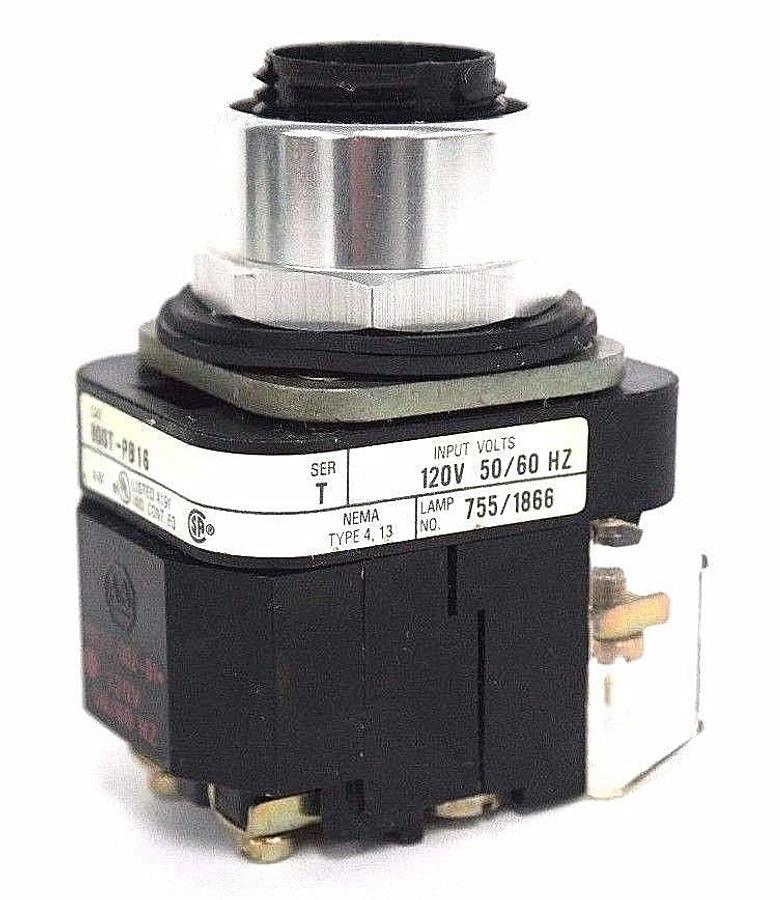 Used LOT OF 2 ALLEN BRADLEY 800T-PB16 PUSHBUTTON SER T, 40171-002-01 W/ 800T-XA SER D
