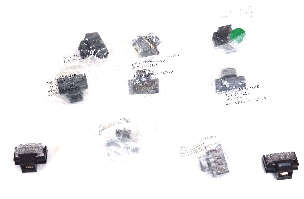 Used LOT OF 10 NEW AMP 555322-1 MODULAR DATA CONNECTORS 5553221