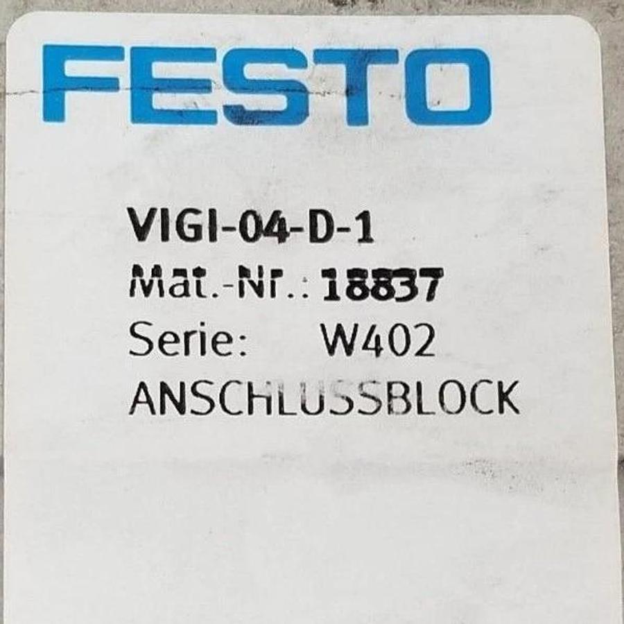 Used NEW SEALED FESTO VIGI-04-D-1 VALVE MANIFOLD 18837 SER. W402 VIGI04D1