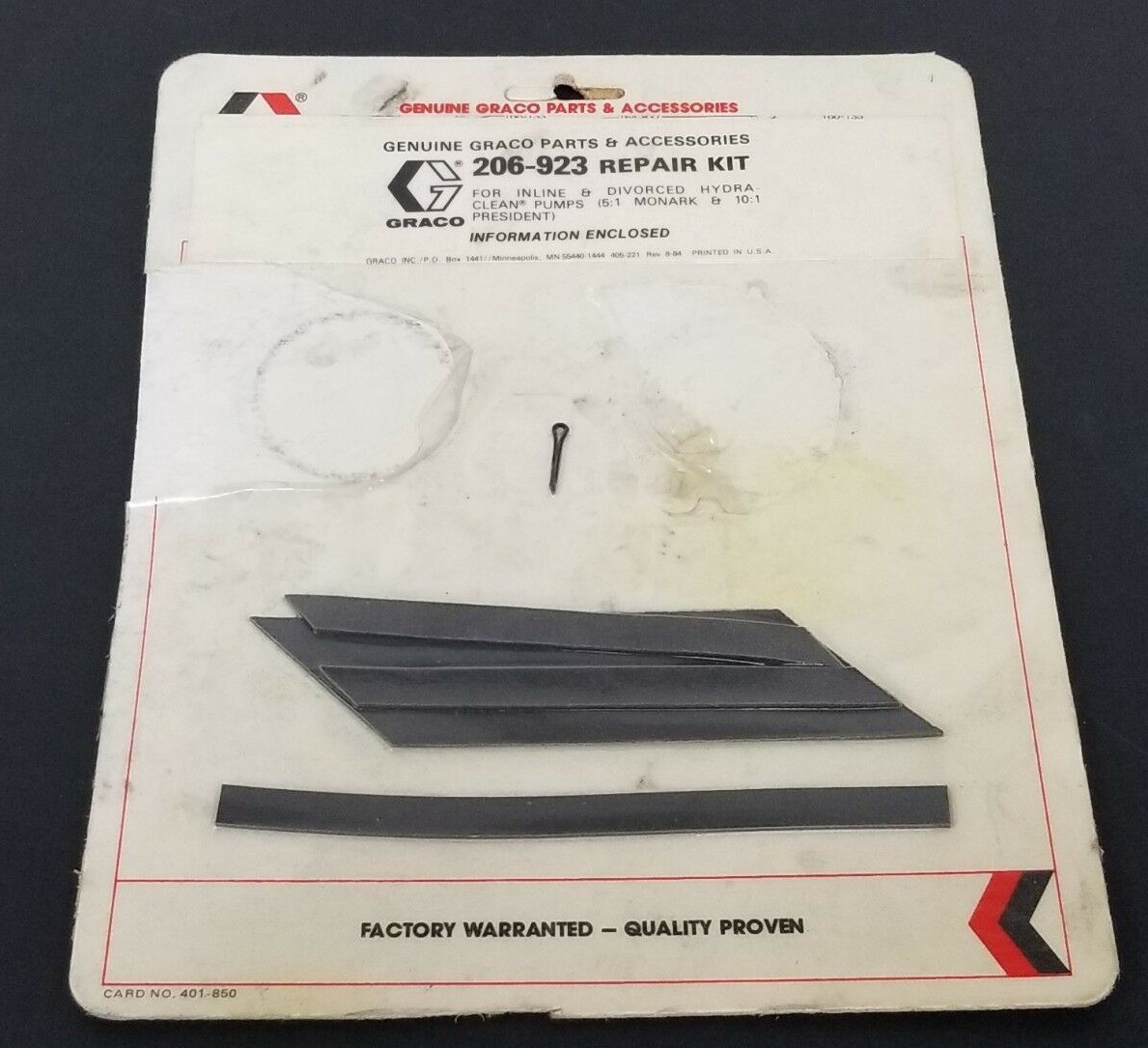 Used NEW GRACO 206-923 REPAIR KIT 206923 (INCOMPLETE)