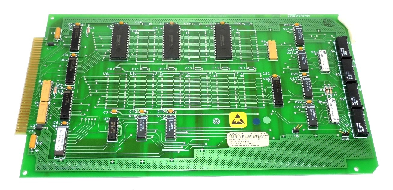 Used FISHER ROSEMOUNT DH7201X1-A4 RAM BOARD, REV N, DH7201X1A4