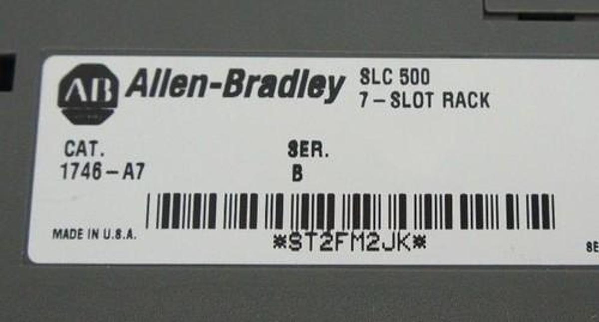 Used ALLEN BRADLEY 1746-A7 7-SLOT RACK SER. B W/ 1746-P2 POWER SUPPLY SER. C