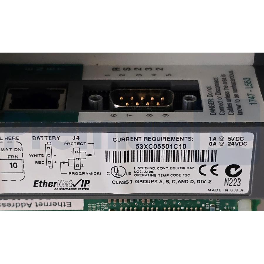 Used Allen-Bradley 1747-L553 /C SLC 5/05 CPU Processor Unit 64K EtherNet/IP FRN. 10