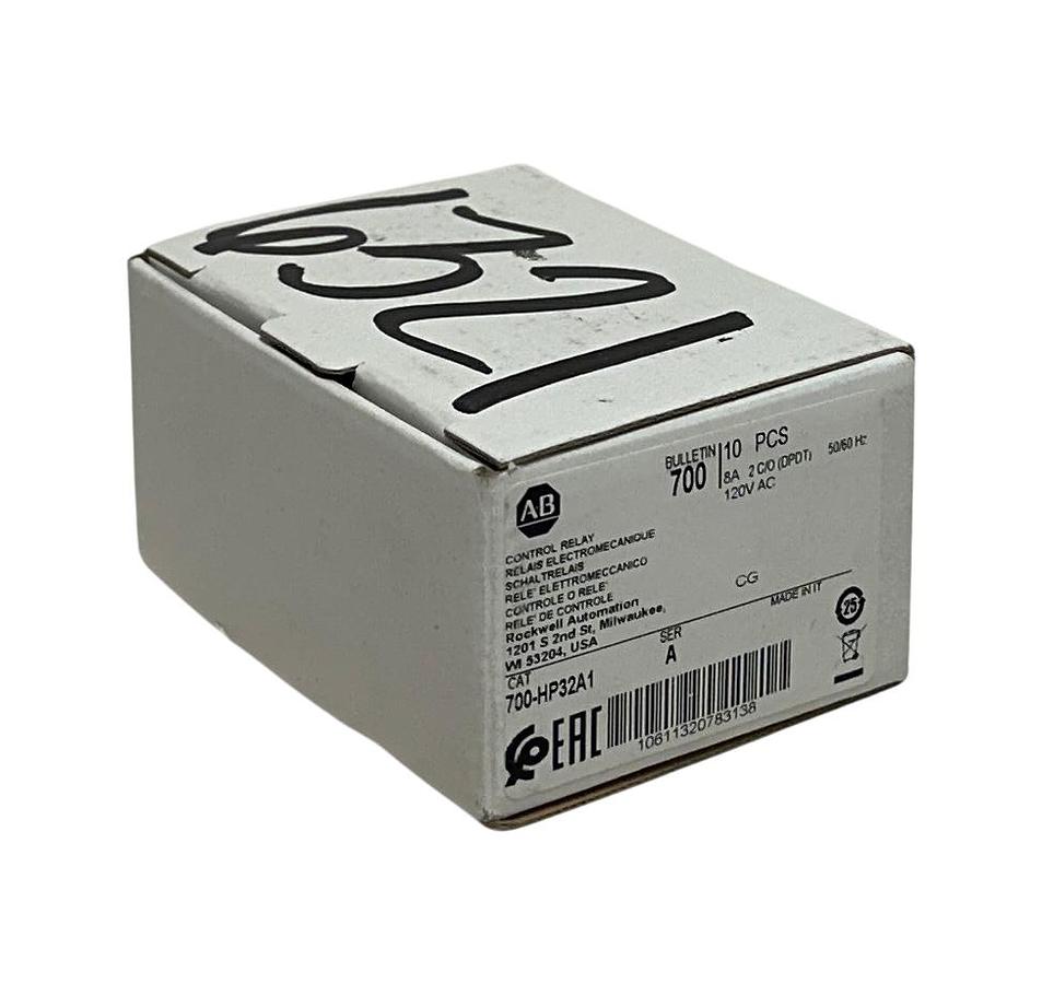 Used 9 ALLEN BRADLEY 700-HP32A1 /A BULLETIN 700 CONTROL RELAYS 8A 2C/O (DPDT) NSMP